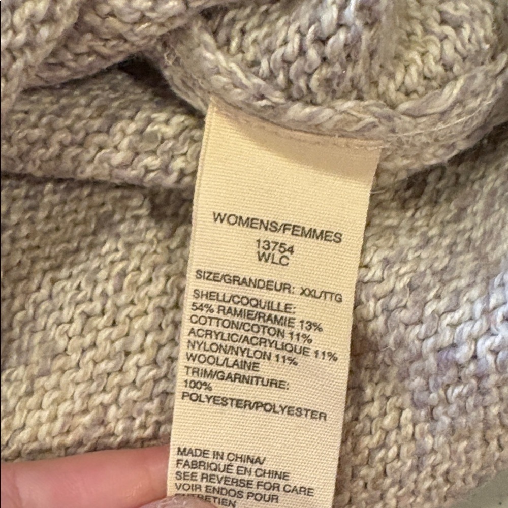Woolrich Woman’s 2X Cream 1/4 Zip Pullover Sweater - Picture 5 of 7